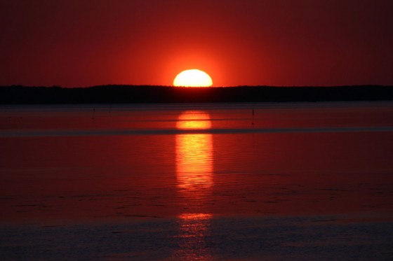 サロマ湖の夕陽２